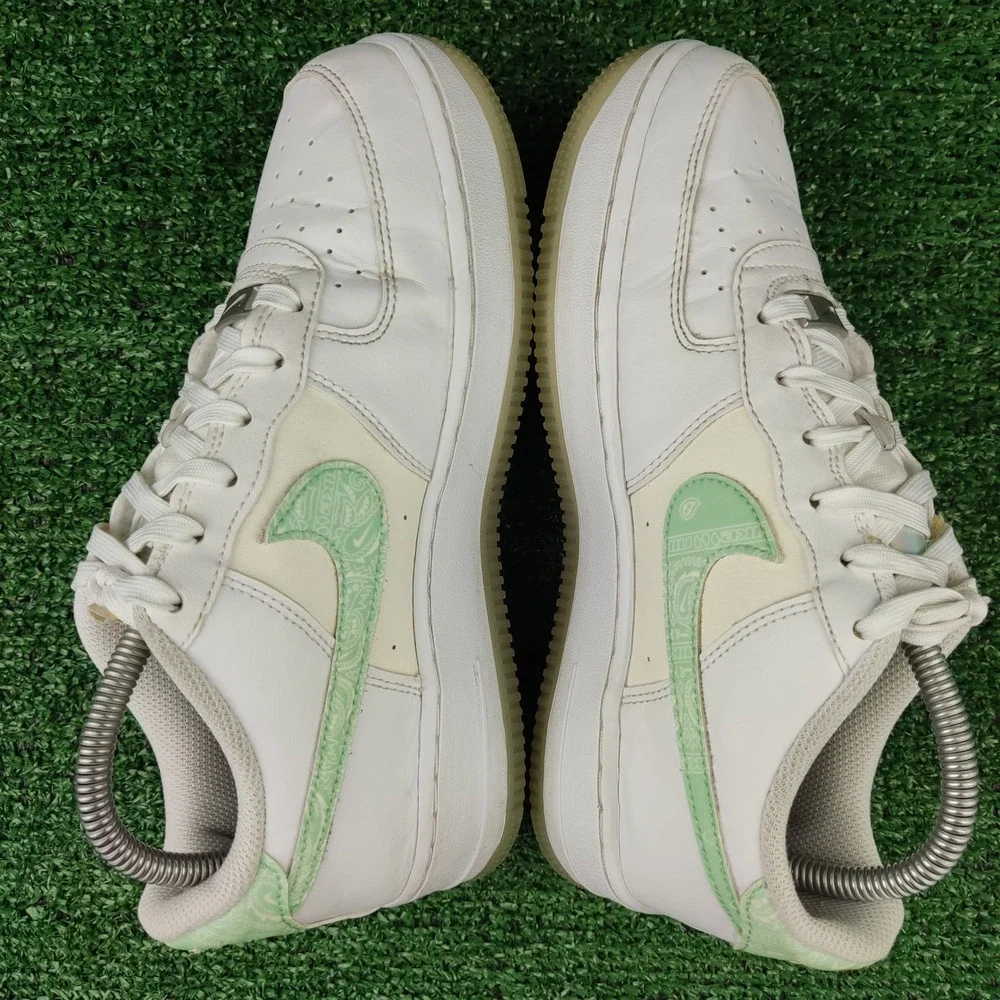 Nike‎ Sneakers Youth 6Y White Air Force 1 Low Paisley Green FJ7706-131 Low Top